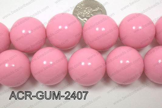 Acrylic Gumball Round Light Pink 24mm ACR-GUM-2407