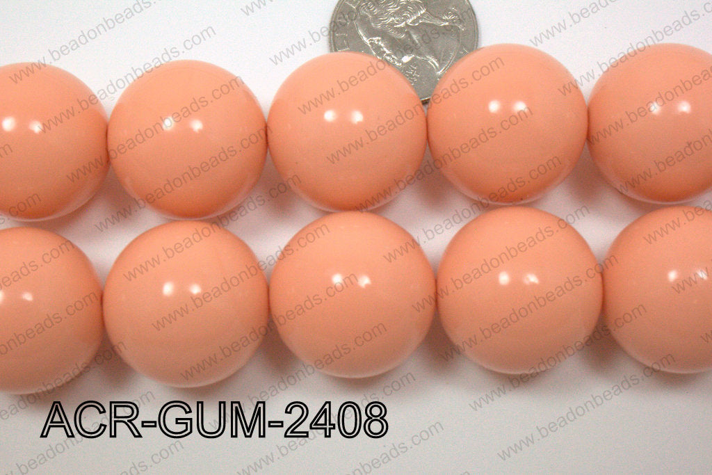 Acrylic Gumball Round Peach 24mm ACR-GUM-2408