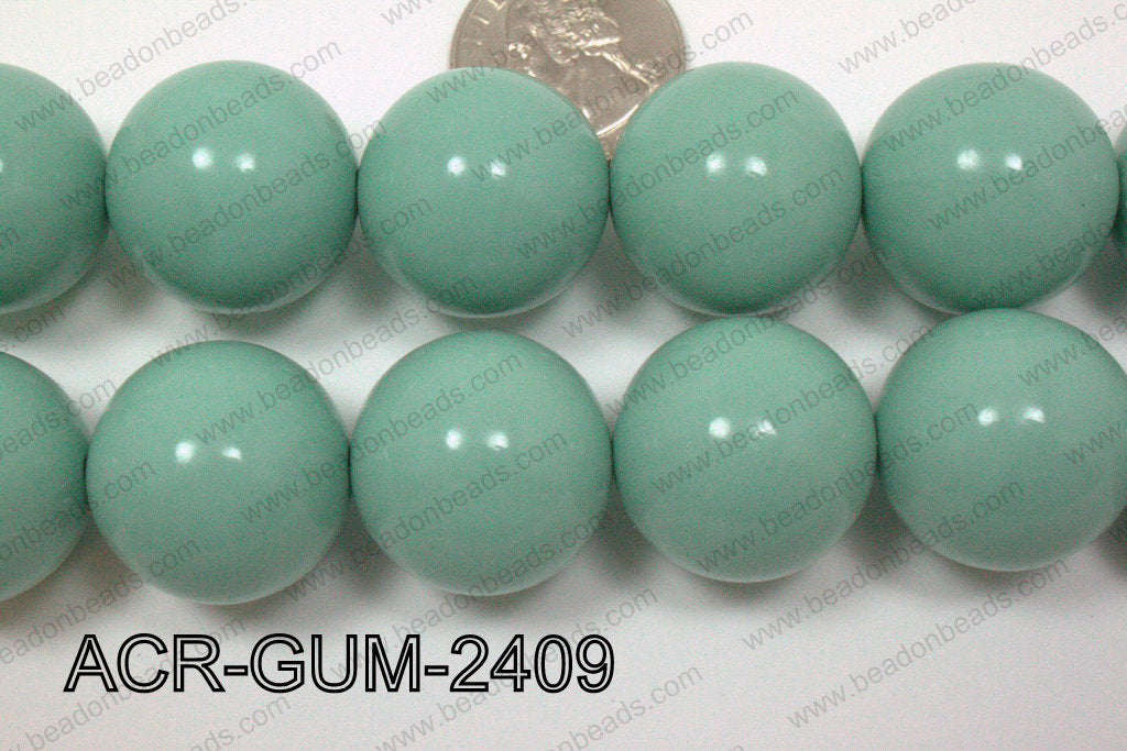 Acrylic Gumball Round Pastel Green 24mm ACR-GUM-2409