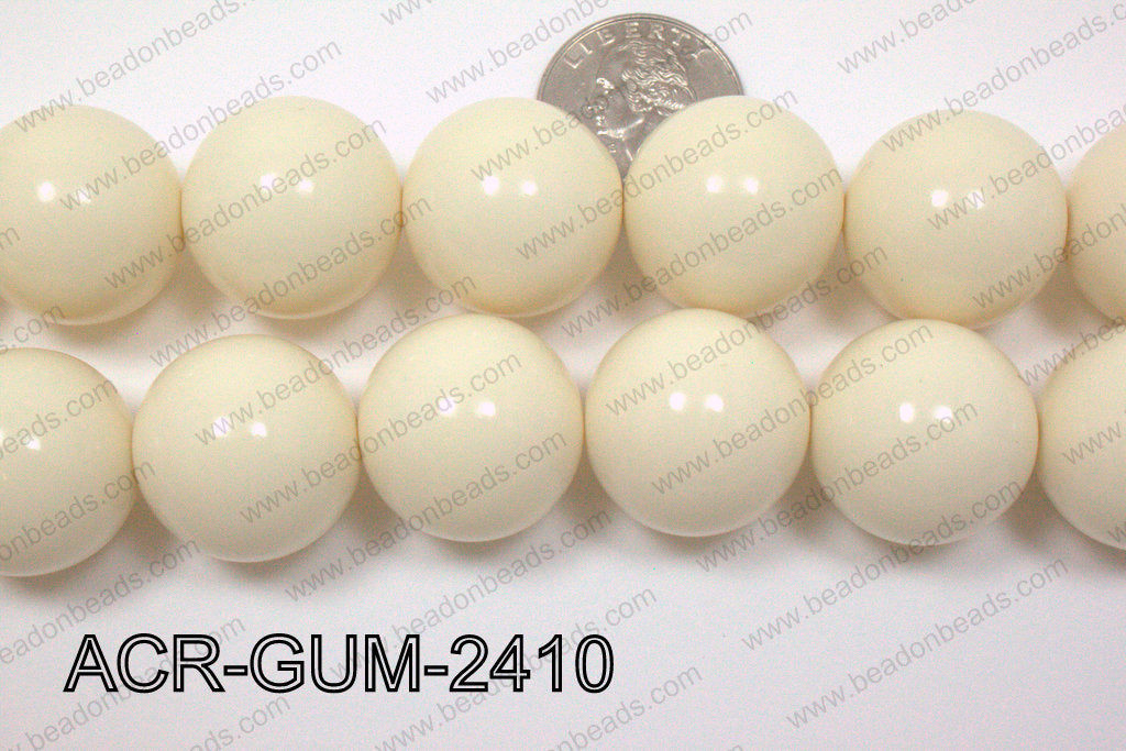 Acrylic Gumball Round Cream 24mm ACR-GUM-2410