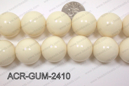 Acrylic Gumball Round Cream 24mm ACR-GUM-2410