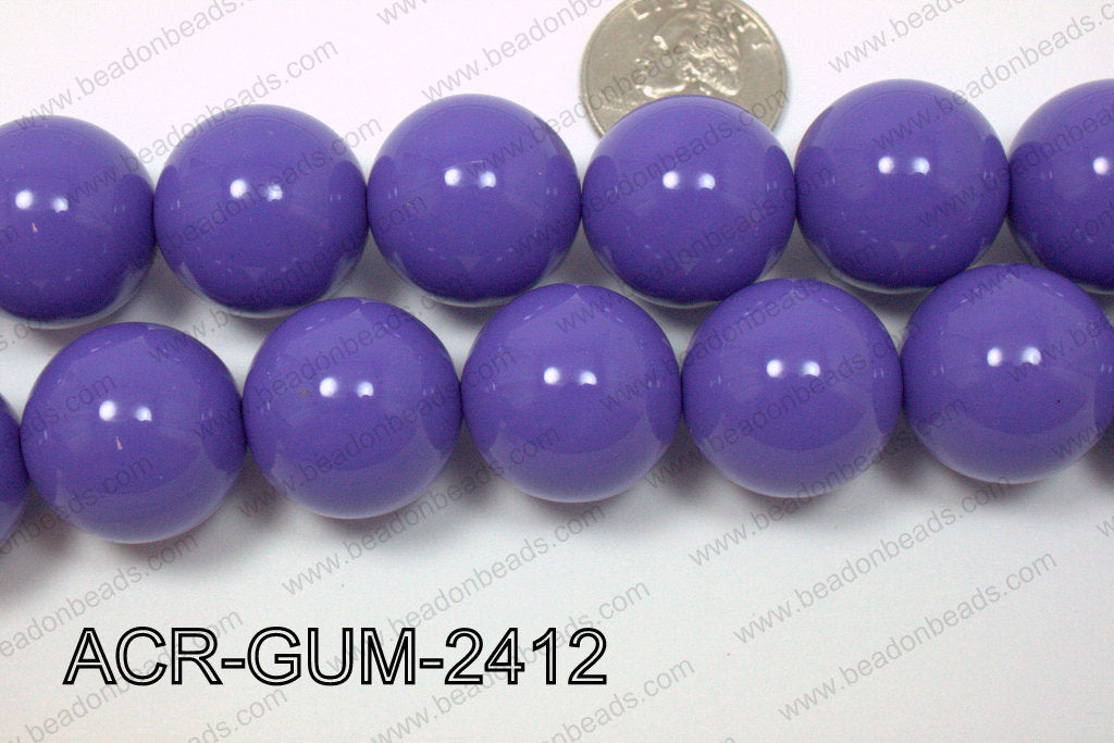 Acrylic Gumball Round Dark Purple 24mm ACR-GUM-2412