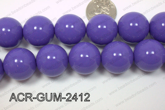 Acrylic Gumball Round Dark Purple 24mm ACR-GUM-2412