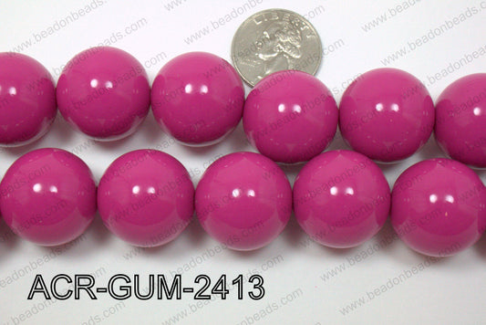 Acrylic Gumball Round Dark Pink 24mm ACR-GUM-2413