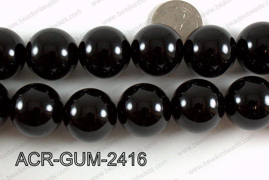 Acrylic Gum Ball Black 24mm ACR-GUM-2416