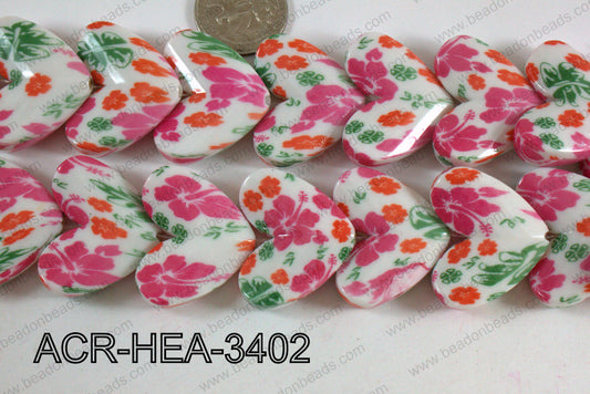 Acrylic Heart White 34x26mm ACR-HEA-3402