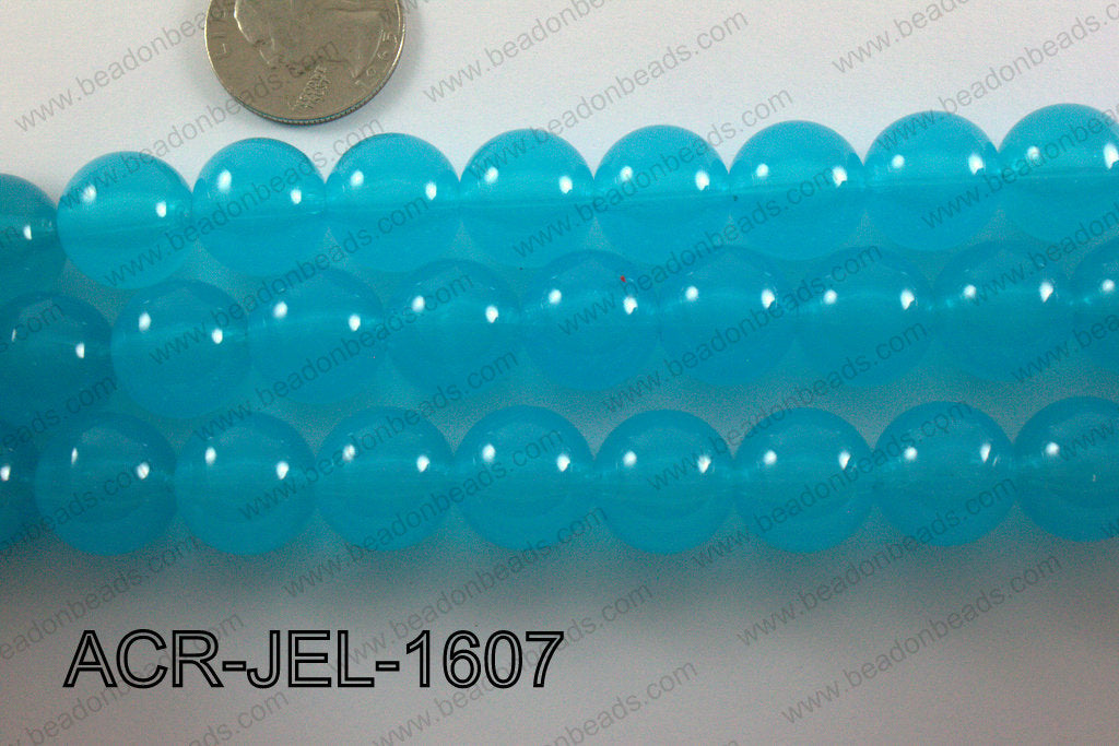 Acrylic Jelly Gumball Round 16mm, Blue ACR-JEL-1607