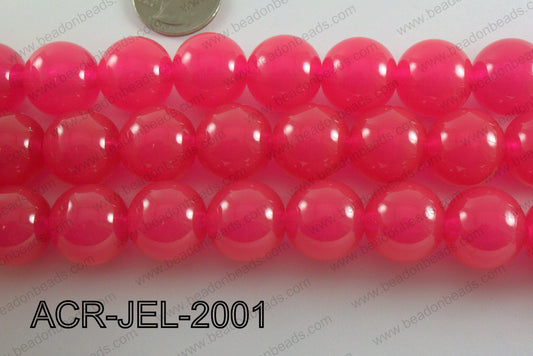 Acrylic Jelly Gumball Round, Hot Pink 20mm ACR-JEL-2001
