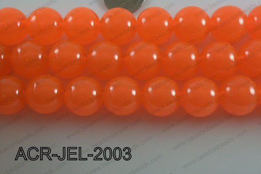 Acrylic Jelly Gumball Round, Orange 20mm ACR-JEL-2003
