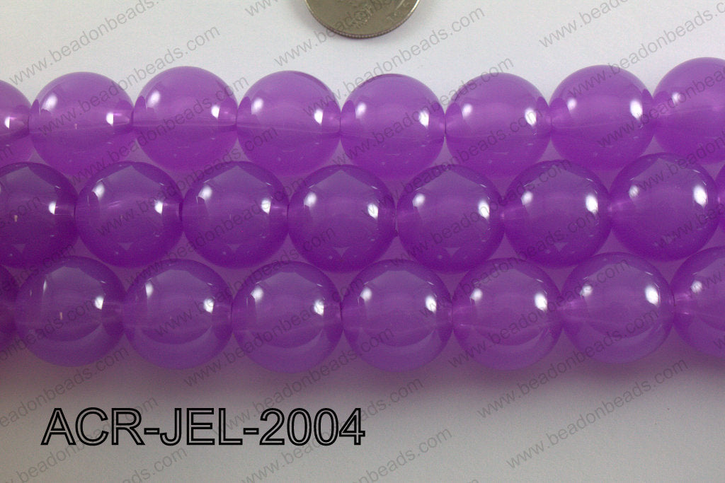 Acrylic Jelly Gumball Round, Purple 20mm ACR-JEL-2004
