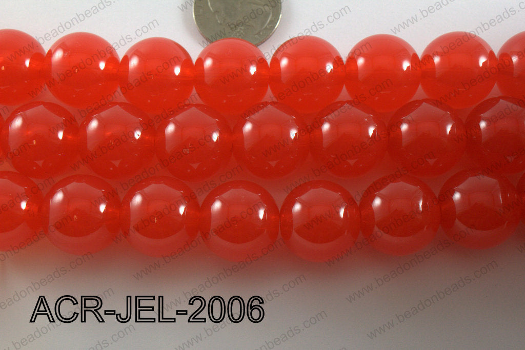 Acrylic Jelly Gumball Round, Red 20mm ACR-JEL-2006
