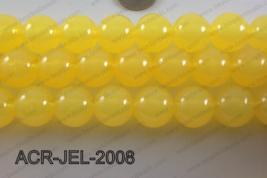 Acrylic Jelly Gumball Round, Yellow 20mm ACR-JEL-2008