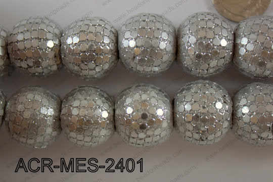 Acrylic Mesh beads 24mm ACR-MES-2401