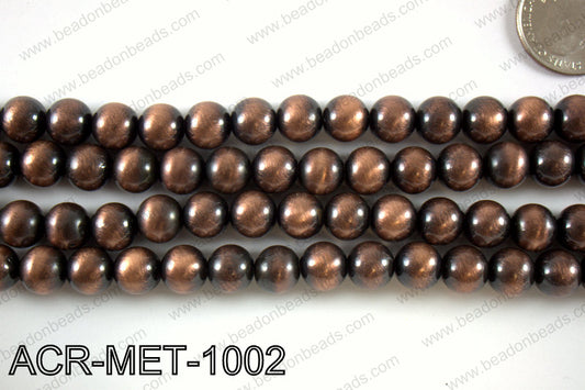 Acrylic metallic coated beads 10mm  ACR-MET-1002