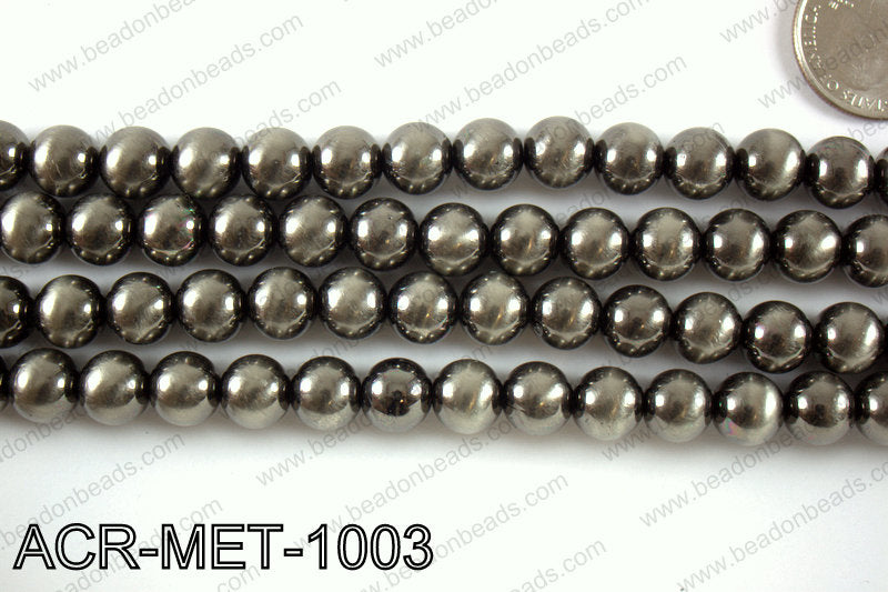 Acrylic metallic coated beads 12mm  ACR-MET-1204
