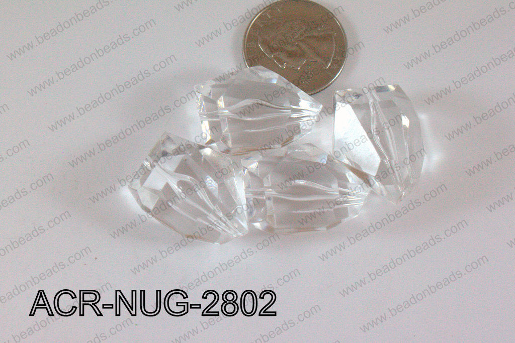 Acrylic Nugget Clear 28mm ACR-NUG-2802