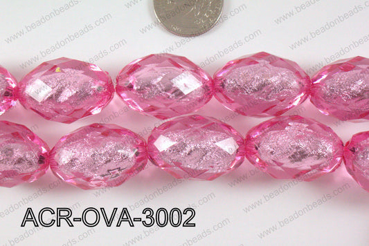Acrylic Foil Faceted Oval 30x20mm ACR-OVA-3002