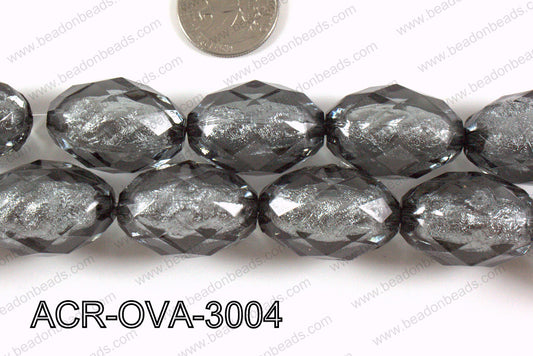 Acrylic Foil Faceted Oval 30x20mm ACR-OVA-3004