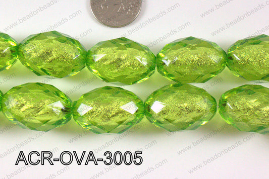 Acrylic Foil Faceted Oval 30x20mm ACR-OVA-3005