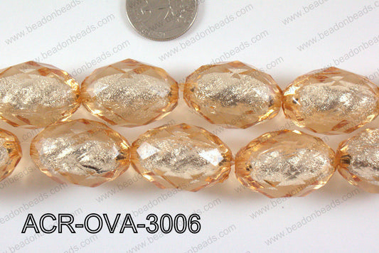 Acrylic Foil Faceted Oval 30x20mm ACR-OVA-3006