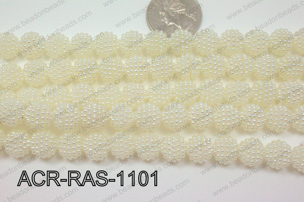 Acrylic Raspberry round Cream 11mm ACR-RAS-1101