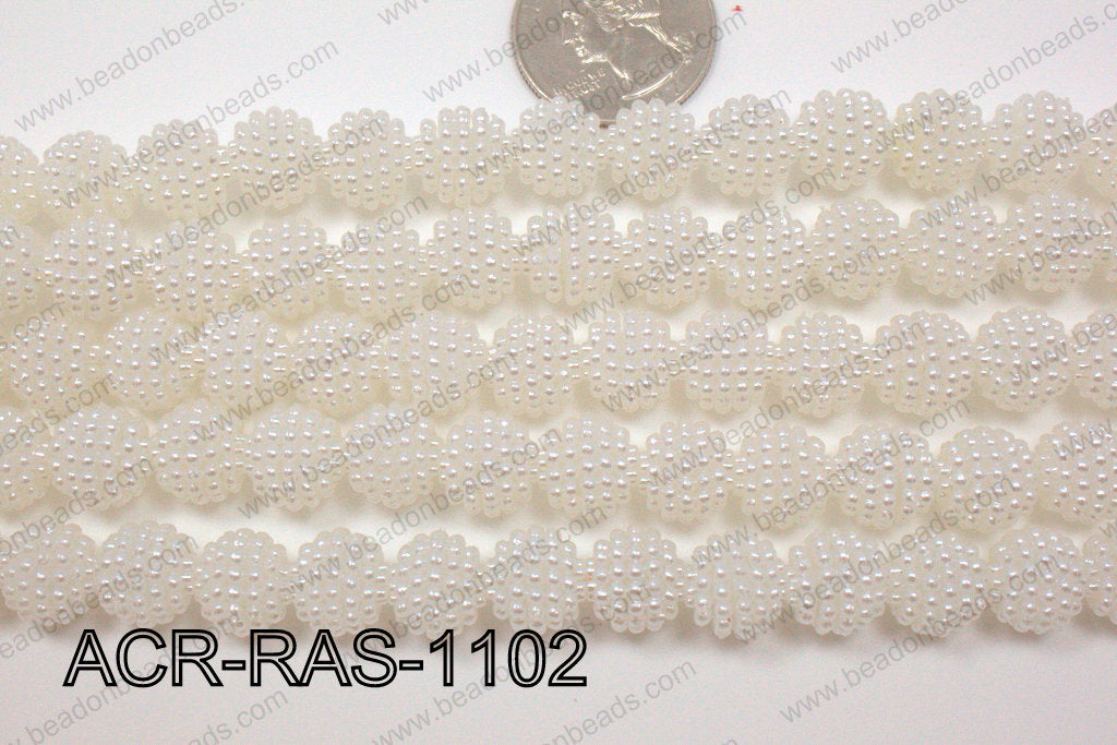 Acrylic Raspberry round White 11mm ACR-RAS-1102