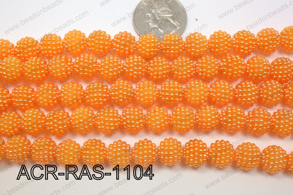 Acrylic Raspberry round Orange 11mm ACR-RAS-1104