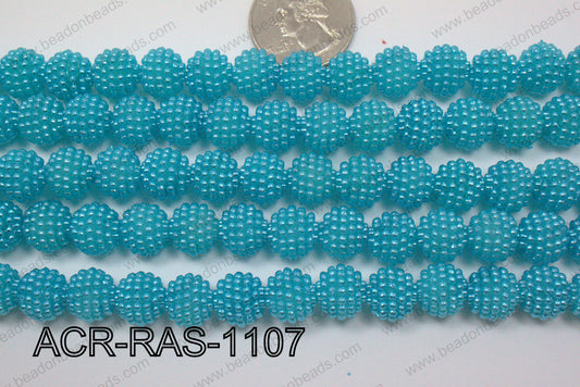 Acrylic Raspberry round Turquoise 11mm ACR-RAS-1107