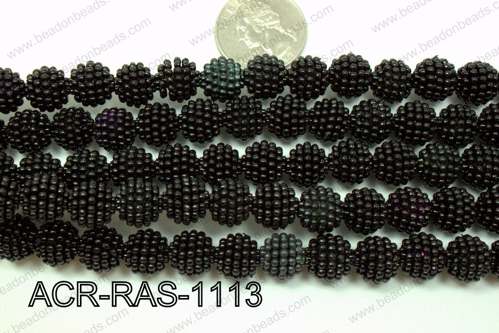 Acrylic Raspberry round Black 11mm ACR-RAS-1113