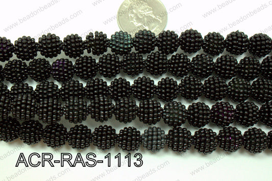 Acrylic Raspberry round Black 11mm ACR-RAS-1113