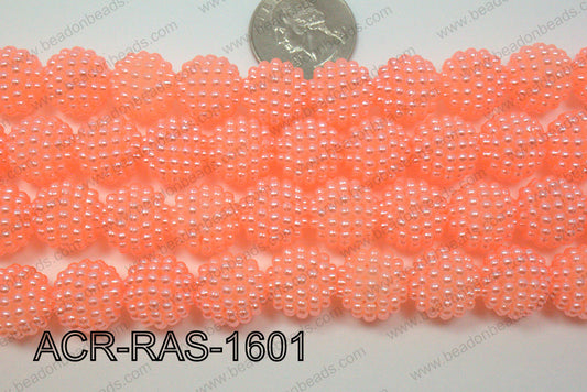 Acrylic Raspberry round Peach 14mm ACR-RAS-1601