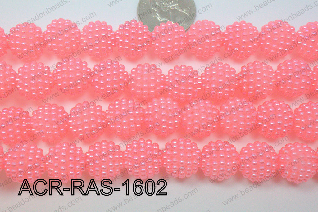 Acrylic Raspberry round Light Pink 14mm ACR-RAS-1602
