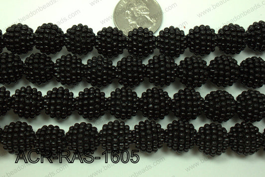 Acrylic Raspberry round Black 14mm ACR-RAS-1605