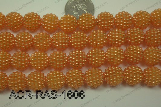 Acrylic Raspberry round Orange 14mm ACR-RAS-1606