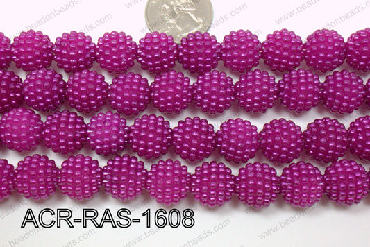 Acrylic Raspberry round Dark Purple 14mm ACR-RAS-1608
