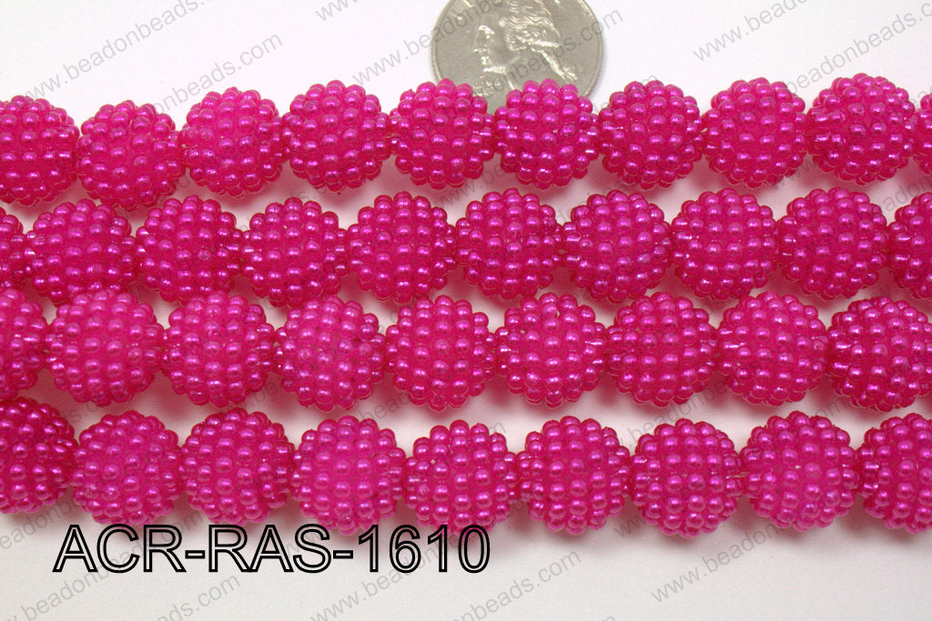 Acrylic Raspberry round Hot Pink 14mm ACR-RAS-1610