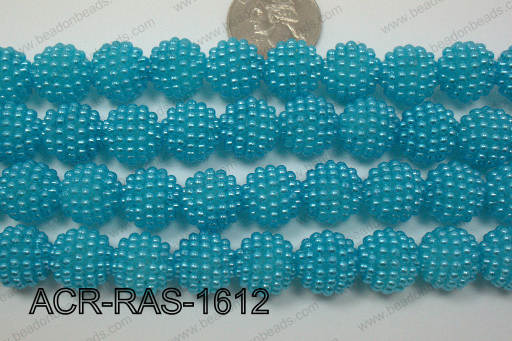 Acrylic Raspberry round Aqua 14mm ACR-RAS-1612
