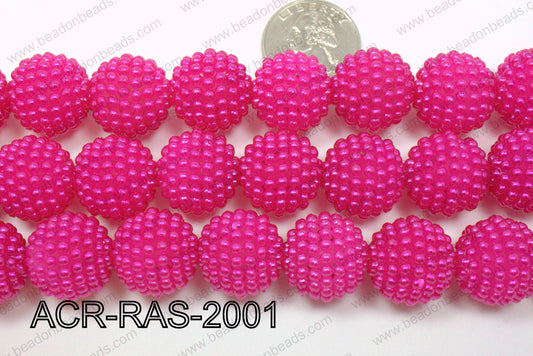 Acrylic Raspberry round Hot Pink 18mm ACR-RAS-2001