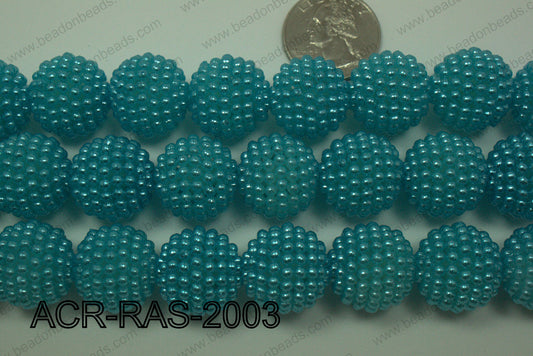 Acrylic Raspberry round Aqua 18mm ACR-RAS-2003
