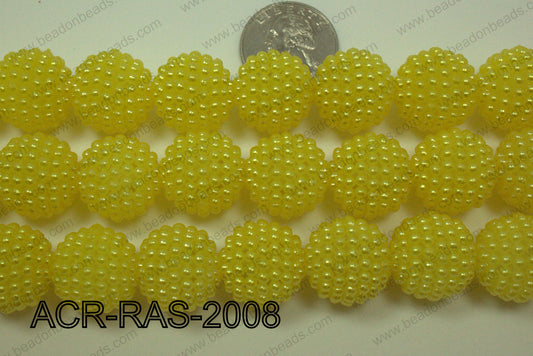 Acrylic Raspberry round Yellow 18mm ACR-RAS-2008