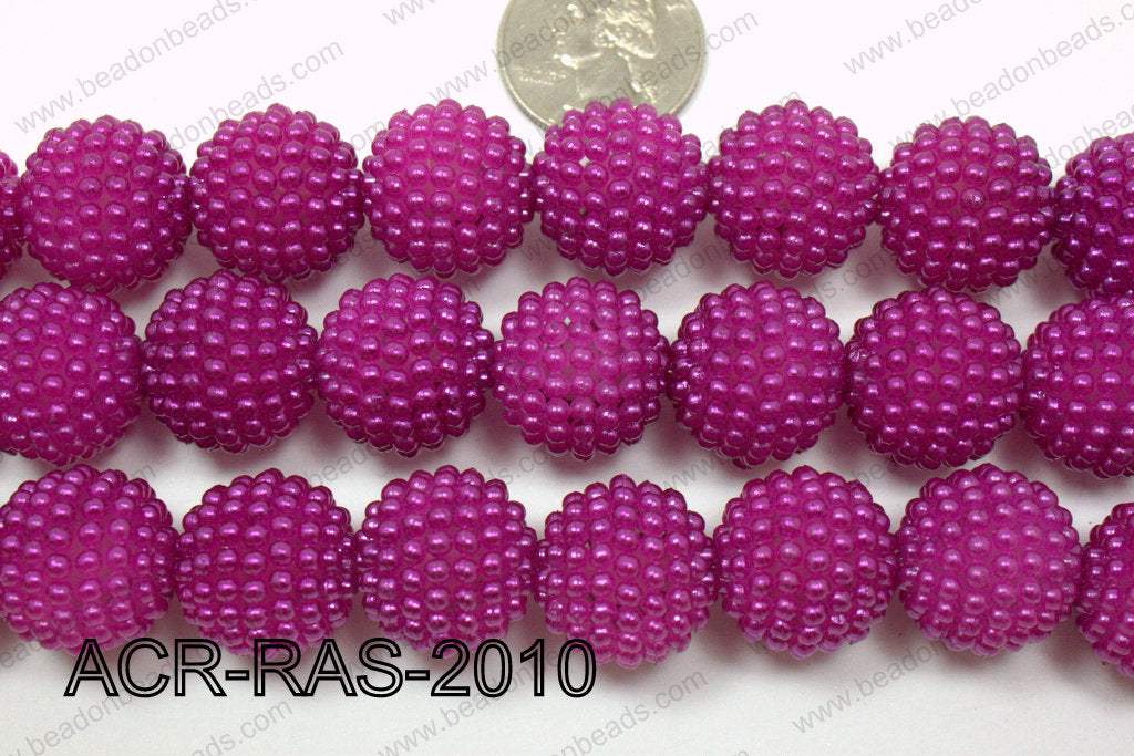 Acrylic Raspberry round Dark Purple 18mm ACR-RAS-2010