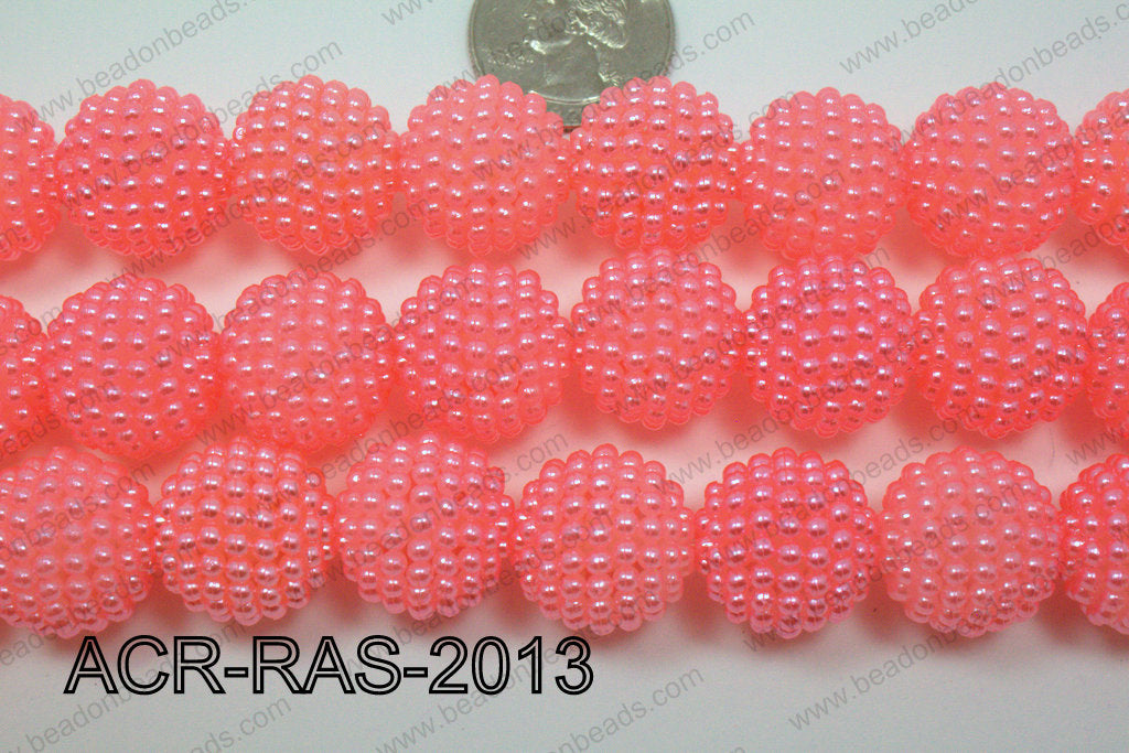 Acrylic Raspberry round Light Pink 18mm ACR-RAS-2013