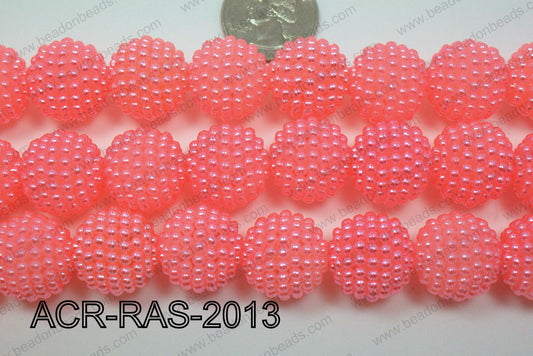 Acrylic Raspberry round Light Pink 18mm ACR-RAS-2013