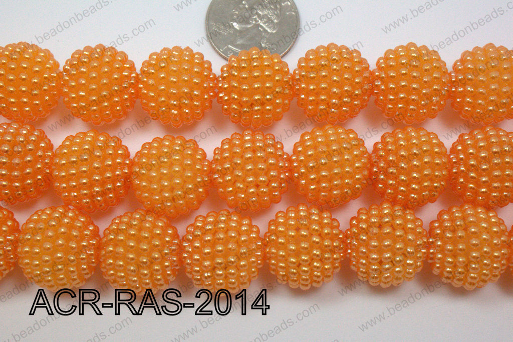 Acrylic Raspberry round Orange 18mm ACR-RAS-2014
