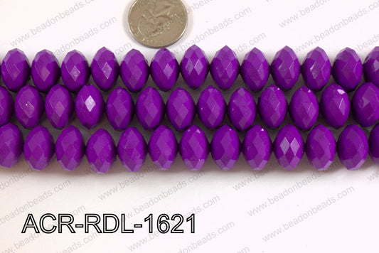 Acrylic Rondelle faceted 16mm purple  ACR-RDL-1621