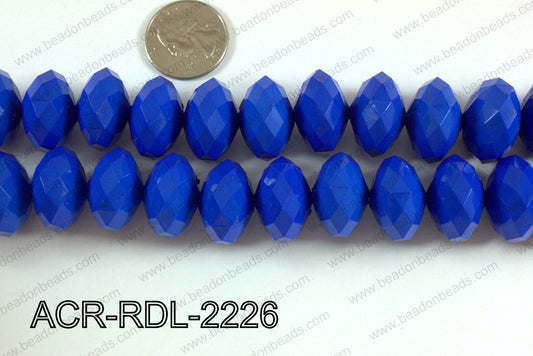 Acrylic Rondelle faceted 22mm dark blue  ACR-RDL-2226