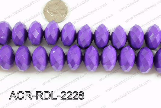 Acrylic Rondelle faceted 22mm purple  ACR-RDL-2228