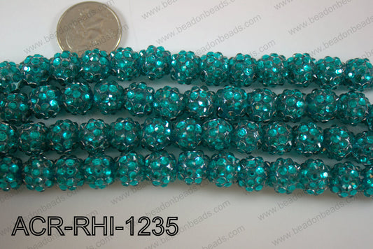 Acrylic Rhinestones Round 12mm turquoise ACR-RHI-1235
