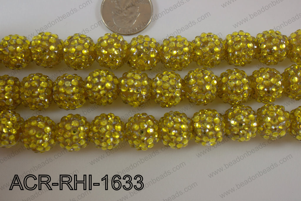 Acrylic Rhinestones Round 16mm gold ACR-RHI-1633