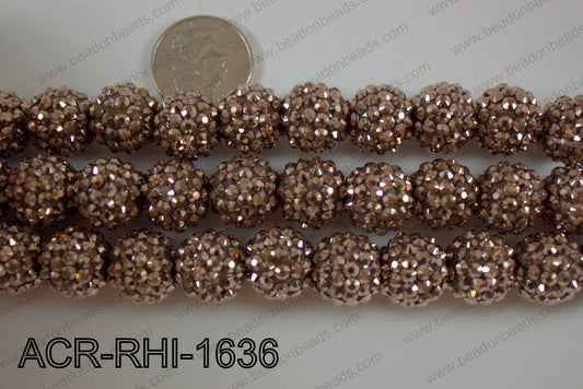 Acrylic Rhinestones Round 16mm brown ACR-RHI-1636